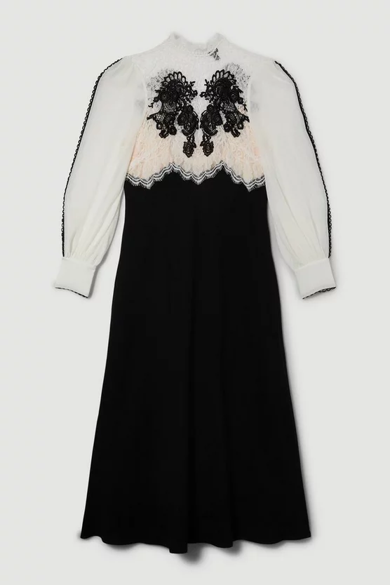 Discount ๐ฅฐ Karen Millen Plus Size Lace Embroidered Woven Midi ๐ Dress - mono โค๏ธ 6 Discount ๐ฅฐ Karen Millen Plus Size Lace Embroidered Woven Midi ๐ Dress - mono โค๏ธ - Image 4
