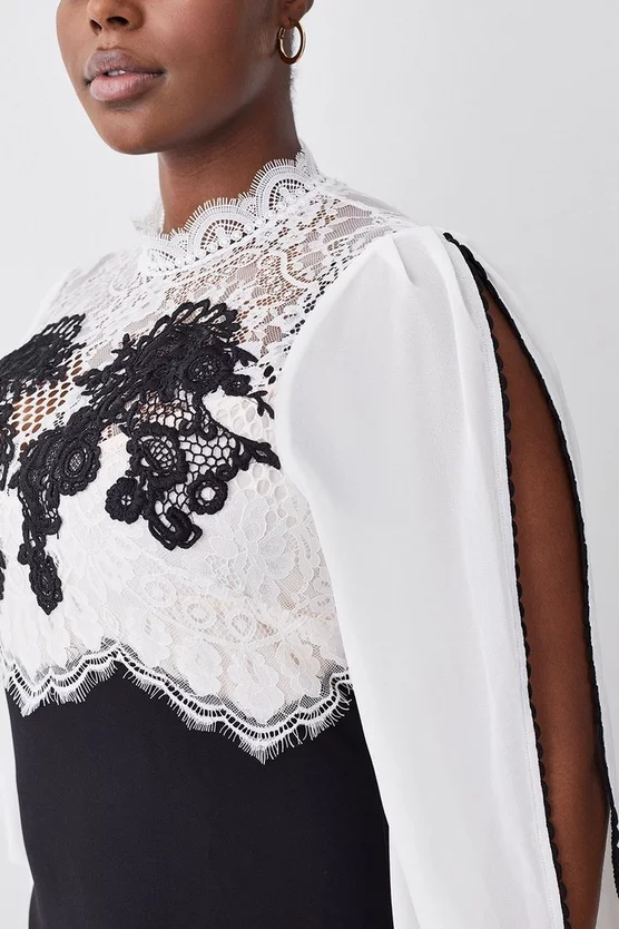 Discount ๐ฅฐ Karen Millen Plus Size Lace Embroidered Woven Midi ๐ Dress - mono โค๏ธ 7 Discount ๐ฅฐ Karen Millen Plus Size Lace Embroidered Woven Midi ๐ Dress - mono โค๏ธ - Image 5