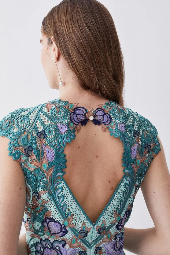 Wholesale ๐ Karen Millen Metallic Guipure Lace Mirrored Mini ๐ Dress - mint ๐งจ 7 Wholesale ๐ Karen Millen Metallic Guipure Lace Mirrored Mini ๐ Dress - mint ๐งจ - Image 5