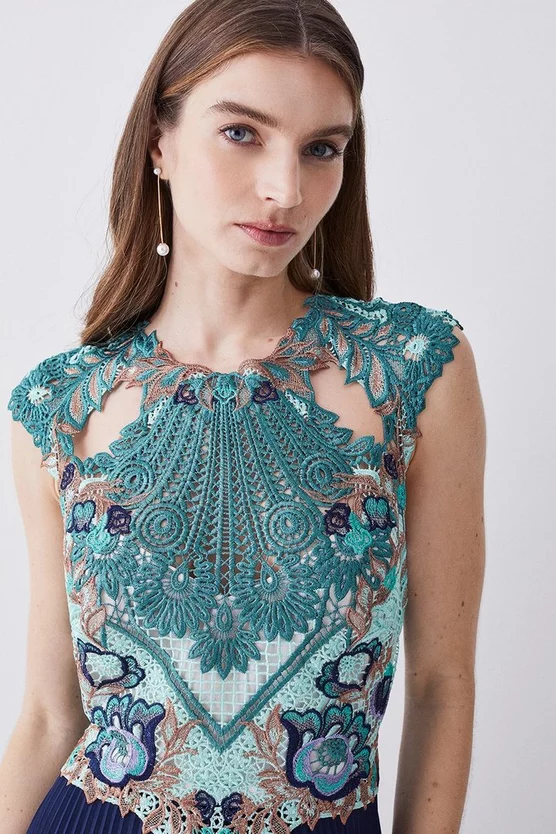 Best reviews of ⌛ Karen Millen Metallic Guipure Lace Pleated 👗 Skirt Midi 👗 Dress - ivory ❤️ 4 Best reviews of ⌛ Karen Millen Metallic Guipure Lace Pleated 👗 Skirt Midi 👗 Dress - ivory ❤️ - Image 2