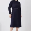 Best Sale 😍 Karen Millen Plus Size Rib Knit Belted Midi 👗 Dress - navy ❤️ -Karen Millen Outlet store bkk08053 navy xl