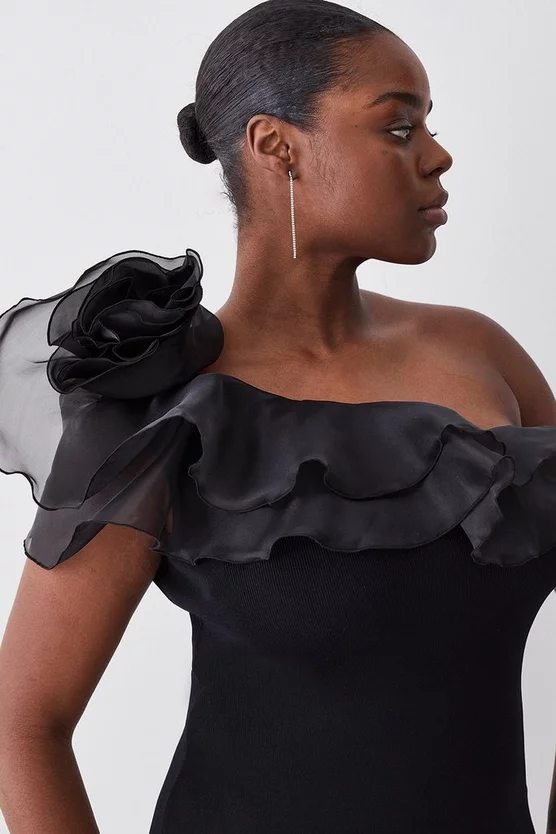 Best reviews of ๐คฉ Karen Millen Plus Size One Shoulder Organza Flower Detail Knit Midi ๐ Dress - black โจ 4 Best reviews of ๐คฉ Karen Millen Plus Size One Shoulder Organza Flower Detail Knit Midi ๐ Dress - black โจ - Image 2