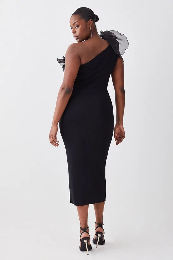 Best reviews of ๐คฉ Karen Millen Plus Size One Shoulder Organza Flower Detail Knit Midi ๐ Dress - black โจ 5 Best reviews of ๐คฉ Karen Millen Plus Size One Shoulder Organza Flower Detail Knit Midi ๐ Dress - black โจ - Image 3