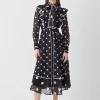 Outlet ๐ฅ Karen Millen Mono Mixed Dot Piped Ruffle Georgette Midi ๐ Dress โญ 2 Outlet ๐ฅ Karen Millen Mono Mixed Dot Piped Ruffle Georgette Midi ๐ Dress โญ -Karen Millen Outlet store bkk08093 mono xl