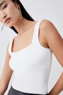 Coupon ⭐ Karen Millen Slinky Smoothing Essentials Thick Strap Vest Top - cream ⌛ -Karen Millen Outlet store bkk08161 cream xl 2