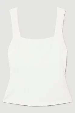 Coupon ⭐ Karen Millen Slinky Smoothing Essentials Thick Strap Vest Top - cream ⌛ -Karen Millen Outlet store bkk08161 cream xl 3