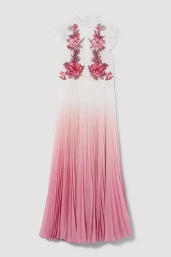 Cheapest 🔔 Karen Millen Rose Guipure Lace Woven Pleat 👗 Skirt Midi 👗 Dress 🎉 -Karen Millen Outlet store bkk08195 rose xl 3