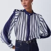 Best deal ⭐ Karen Millen Military Stripe Woven Blouse - navy 🥰 2 Best deal ⭐ Karen Millen Military Stripe Woven Blouse - navy 🥰 -Karen Millen Outlet store bkk08211 navy xl