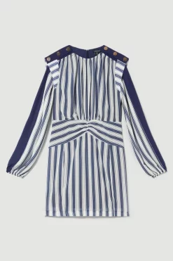 Brand new ❤️ Karen Millen Military Stripe Twist Detail Mini 👗 Dress - navy 👏 11 Brand new ❤️ Karen Millen Military Stripe Twist Detail Mini 👗 Dress - navy 👏 -Karen Millen Outlet store bkk08212 navy xl 3