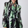 Cheapest 💯 Karen Millen Jigsaw Geo Georgette Tie Neck Blouse 😍 2 Cheapest 💯 Karen Millen Jigsaw Geo Georgette Tie Neck Blouse 😍 -Karen Millen Outlet store bkk08216 geo xl