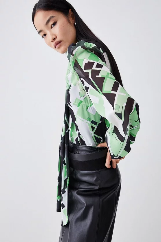 Cheapest ๐ฏ Karen Millen Jigsaw Geo Georgette Tie Neck Blouse ๐ 7 Cheapest ๐ฏ Karen Millen Jigsaw Geo Georgette Tie Neck Blouse ๐ - Image 5