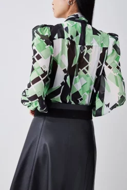 Cheapest ๐ฏ Karen Millen Jigsaw Geo Georgette Tie Neck Blouse ๐ 14 Cheapest ๐ฏ Karen Millen Jigsaw Geo Georgette Tie Neck Blouse ๐ -Karen Millen Outlet store bkk08216 geo xl 5