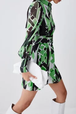 Cheapest ⭐ Karen Millen Jigsaw Geo Georgette Belted Woven 👕 Shirt 👗 Dress 🎉 11 Cheapest ⭐ Karen Millen Jigsaw Geo Georgette Belted Woven 👕 Shirt 👗 Dress 🎉 -Karen Millen Outlet store bkk08218 geo xl 2