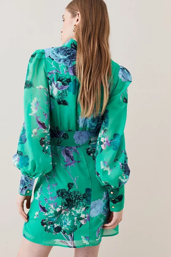 Best Pirce ✔️ Karen Millen Green Rose Georgette Belted Woven 👕 Shirt 👗 Dress - apple green ✨ 7 Best Pirce ✔️ Karen Millen Green Rose Georgette Belted Woven 👕 Shirt 👗 Dress - apple green ✨ - Image 5