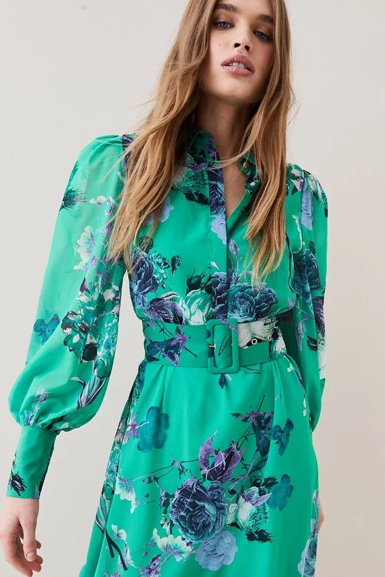 Deals 🎁 Karen Millen Green Rose Georgette Woven 👚 Shirt 👗 Dress - apple green ✨ 4 Deals 🎁 Karen Millen Green Rose Georgette Woven 👚 Shirt 👗 Dress - apple green ✨ - Image 2