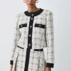 Cheap 🥰 Karen Millen Tweed Button Front Trophy Jacket - cream 🛒