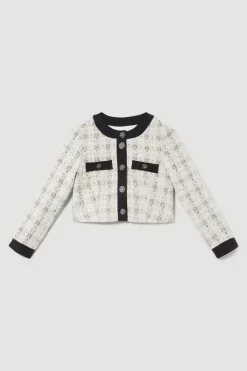 Cheap 🥰 Karen Millen Tweed Button Front Trophy Jacket - cream 🛒 -Karen Millen Outlet store bkk08228 cream xl 3