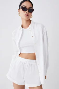 Top 10 🔔 Karen Millen Cotton Relaxed Fit Shorts - white ⭐ -Karen Millen Outlet store bkk08246 white xl 2