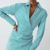 Best deal 🎁 Karen Millen Cotton Stripe Wrap Detail Mini 👚 Shirt 👗 Dress - green 🎉 1 Best deal 🎁 Karen Millen Cotton Stripe Wrap Detail Mini 👚 Shirt 👗 Dress - green 🎉 -Karen Millen Outlet store bkk08249 green xl