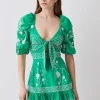 Brand new ๐ Karen Millen Floral & Geo Embroidered Woven Mini ๐ Dress - green โญ 1 Brand new ๐ Karen Millen Floral & Geo Embroidered Woven Mini ๐ Dress - green โญ -Karen Millen Outlet store bkk08257 green xl