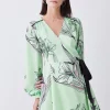 Best Sale ๐ Karen Millen Petite Floral ๐จ Hammered Satin Woven Wrap Mini ๐ Dress - green ๐ 1 Best Sale ๐ Karen Millen Petite Floral ๐จ Hammered Satin Woven Wrap Mini ๐ Dress - green ๐ -Karen Millen Outlet store bkk08263 green xl