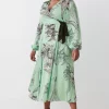 Promo ๐ Karen Millen Plus Size Floral ๐จ Hammered Satin Woven Wrap Midi ๐ Dress - green โค๏ธ 2 Promo ๐ Karen Millen Plus Size Floral ๐จ Hammered Satin Woven Wrap Midi ๐ Dress - green โค๏ธ -Karen Millen Outlet store bkk08265 green xl