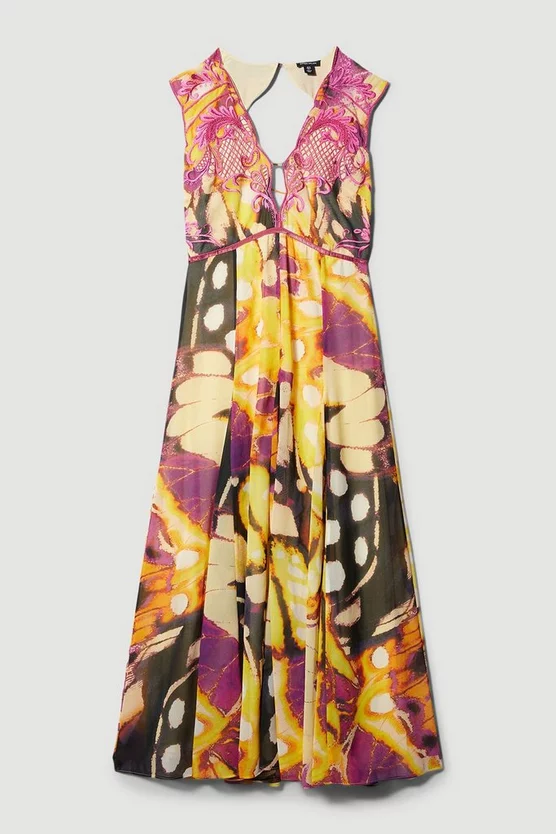 Wholesale ๐ Karen Millen Floral Applique Kimono Woven Maxi ๐ Dress - multi ๐คฉ 6 Wholesale ๐ Karen Millen Floral Applique Kimono Woven Maxi ๐ Dress - multi ๐คฉ - Image 4