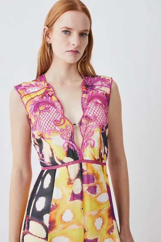 Wholesale ๐ Karen Millen Floral Applique Kimono Woven Maxi ๐ Dress - multi ๐คฉ 7 Wholesale ๐ Karen Millen Floral Applique Kimono Woven Maxi ๐ Dress - multi ๐คฉ - Image 5