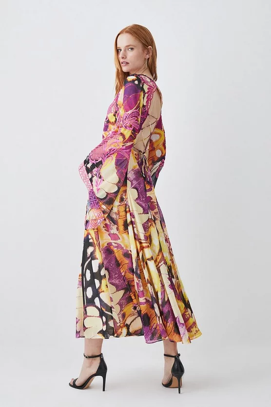 Buy 😉 Karen Millen Floral Applique Woven Midi 👗 Dress - multi ✨ 5 Buy 😉 Karen Millen Floral Applique Woven Midi 👗 Dress - multi ✨ - Image 3