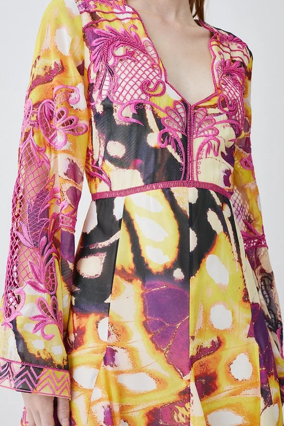 Buy 😉 Karen Millen Floral Applique Woven Midi 👗 Dress - multi ✨ 8 Buy 😉 Karen Millen Floral Applique Woven Midi 👗 Dress - multi ✨ - Image 6