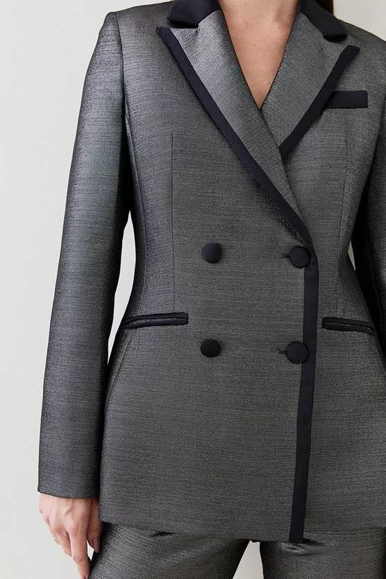 Coupon ๐ Karen Millen Metallic Jacquard Tailored Single Breasted Jacket - gold ๐ 4 Coupon ๐ Karen Millen Metallic Jacquard Tailored Single Breasted Jacket - gold ๐ - Image 2