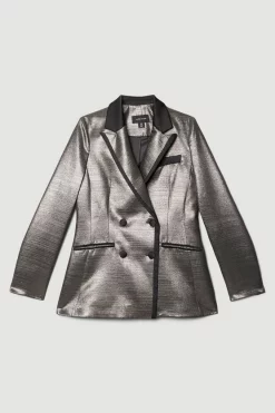 Coupon ๐ Karen Millen Metallic Jacquard Tailored Single Breasted Jacket - gold ๐ 12 Coupon ๐ Karen Millen Metallic Jacquard Tailored Single Breasted Jacket - gold ๐ -Karen Millen Outlet store bkk08377 gold xl 3