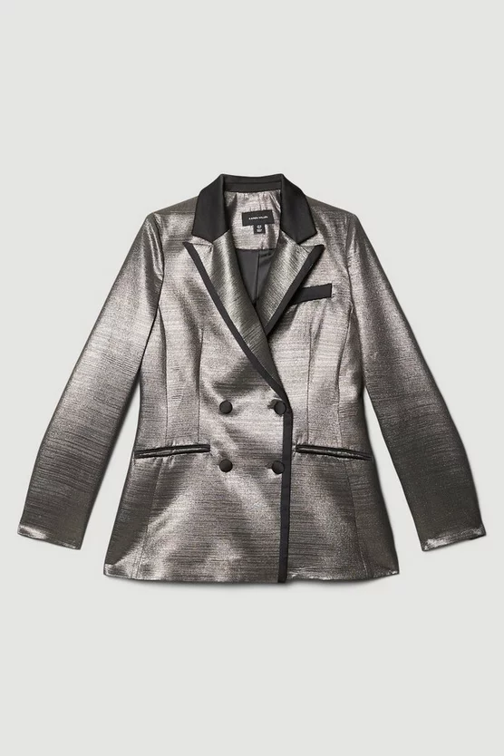 Coupon ๐ Karen Millen Metallic Jacquard Tailored Single Breasted Jacket - gold ๐ 6 Coupon ๐ Karen Millen Metallic Jacquard Tailored Single Breasted Jacket - gold ๐ - Image 4