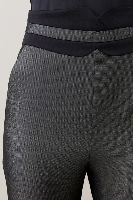 Brand new ๐ Karen Millen Metallic Jacquard Waistband Detail Slim Leg Trouser - gold ๐ 7 Brand new ๐ Karen Millen Metallic Jacquard Waistband Detail Slim Leg Trouser - gold ๐ - Image 5