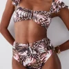 Wholesale 🤩 Karen Millen Butterfly Print Gold Trim Belted 👙 Bikini Bottoms - multi 😀 -Karen Millen Outlet store bkk08420 multi xl
