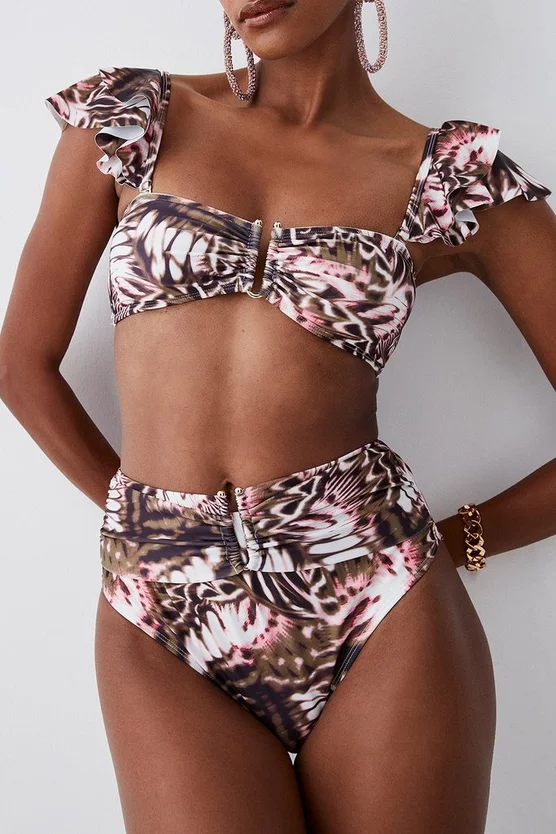 Wholesale ๐คฉ Karen Millen Butterfly Print Gold Trim Belted ๐ Bikini Bottoms - multi ๐ 3 Wholesale ๐คฉ Karen Millen Butterfly Print Gold Trim Belted ๐ Bikini Bottoms - multi ๐