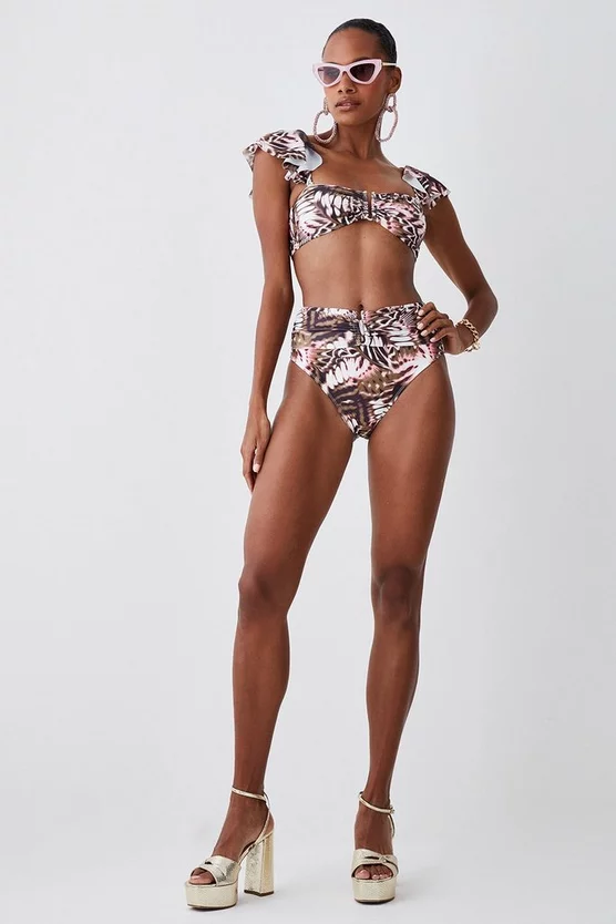 Wholesale ๐คฉ Karen Millen Butterfly Print Gold Trim Belted ๐ Bikini Bottoms - multi ๐ 4 Wholesale ๐คฉ Karen Millen Butterfly Print Gold Trim Belted ๐ Bikini Bottoms - multi ๐ - Image 2