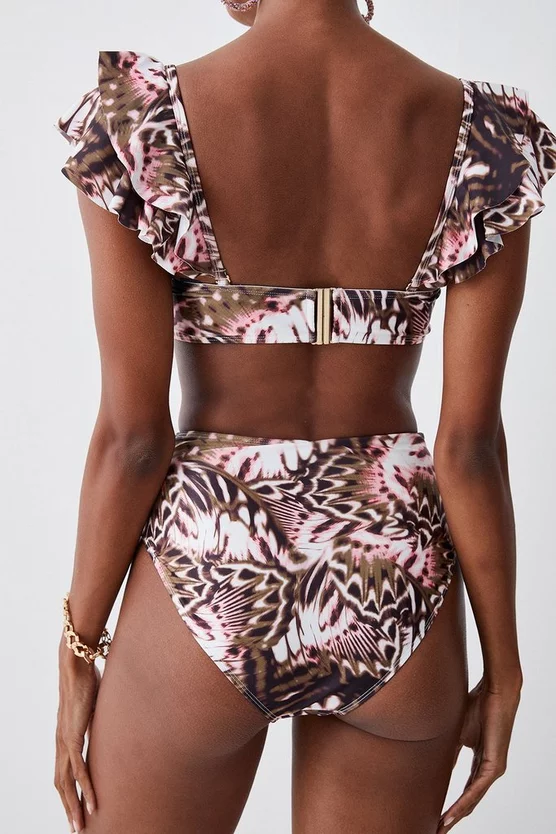 Best Sale ❤️ Karen Millen Butterfly Print Ruffle 👙 Bikini Top With Detachable Straps - multi 😍 7 Best Sale ❤️ Karen Millen Butterfly Print Ruffle 👙 Bikini Top With Detachable Straps - multi 😍 - Image 5