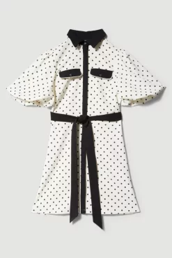 Outlet โจ Karen Millen Pin Dot Twill Belted Mini ๐ Dress - mono ๐ 11 Outlet โจ Karen Millen Pin Dot Twill Belted Mini ๐ Dress - mono ๐ -Karen Millen Outlet store bkk08453 mono xl 3