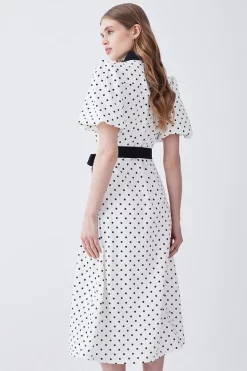 Best deal ๐ Karen Millen Pin Dot Twill Belted Midi ๐ Dress - mono ๐ 10 Best deal ๐ Karen Millen Pin Dot Twill Belted Midi ๐ Dress - mono ๐ -Karen Millen Outlet store bkk08454 mono xl 2