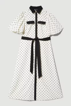 Best deal ๐ Karen Millen Pin Dot Twill Belted Midi ๐ Dress - mono ๐ 11 Best deal ๐ Karen Millen Pin Dot Twill Belted Midi ๐ Dress - mono ๐ -Karen Millen Outlet store bkk08454 mono xl 3