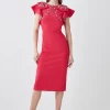 Best deal ✔️ Karen Millen Petite Embellished Stretch Woven Midi 👗 Dress - hot pink ⌛ -Karen Millen Outlet store bkk08461 hot20pink xl
