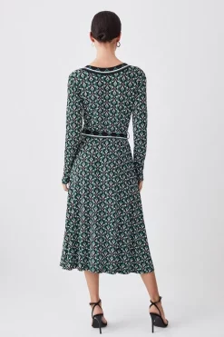 Best deal โค๏ธ Karen Millen Petite Wrap Front Viscose Blend Jersey Midi ๐ Dress - geo ๐ 10 Best deal โค๏ธ Karen Millen Petite Wrap Front Viscose Blend Jersey Midi ๐ Dress - geo ๐ -Karen Millen Outlet store bkk08513 geo xl 2