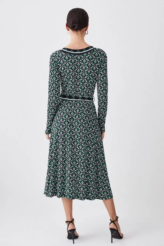Best deal โค๏ธ Karen Millen Petite Wrap Front Viscose Blend Jersey Midi ๐ Dress - geo ๐ 5 Best deal โค๏ธ Karen Millen Petite Wrap Front Viscose Blend Jersey Midi ๐ Dress - geo ๐ - Image 3