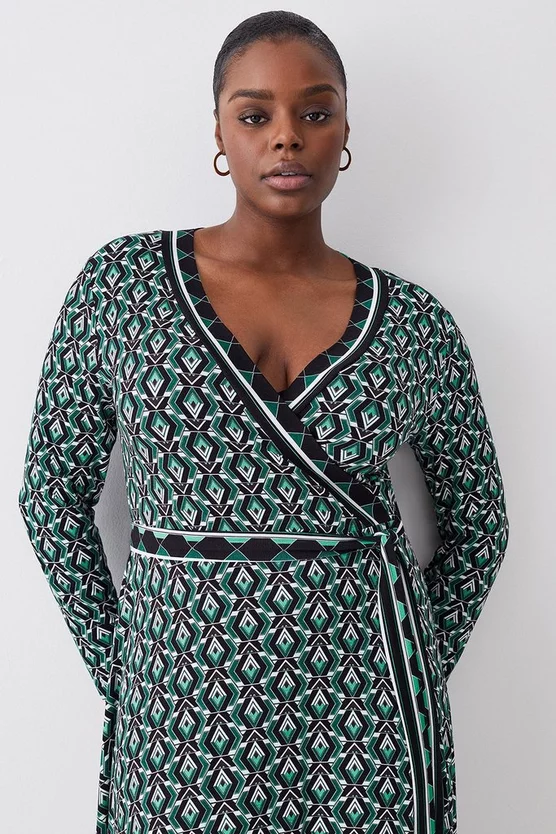 Buy 👍 Karen Millen Plus Size Self Belted Viscose Blend Jersey Midi 👗 Dress 🔥 4 Buy 👍 Karen Millen Plus Size Self Belted Viscose Blend Jersey Midi 👗 Dress 🔥 - Image 2