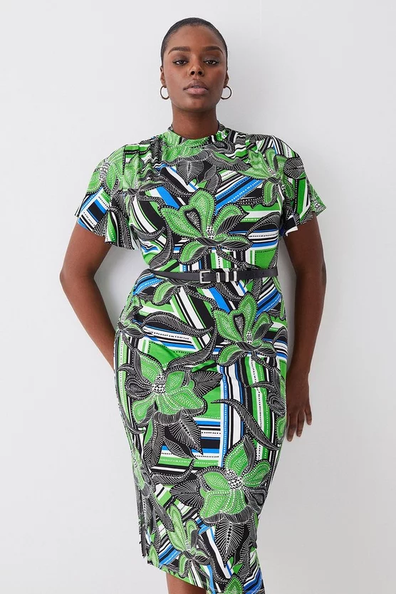 New 🔔 Karen Millen Plus Size Angel Sleeve Viscose Blend Jersey Midi 👗 Dress 😍 7 New 🔔 Karen Millen Plus Size Angel Sleeve Viscose Blend Jersey Midi 👗 Dress 😍 - Image 5