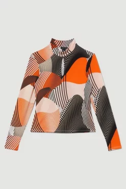 Best Sale ✨ Karen Millen Printed Long Sleeve Viscose Blend Keyhole Cut Out Jersey Top 🎉 12 Best Sale ✨ Karen Millen Printed Long Sleeve Viscose Blend Keyhole Cut Out Jersey Top 🎉 -Karen Millen Outlet store bkk08517 orange xl 3