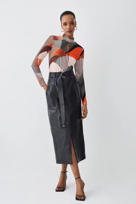 Best Sale ✨ Karen Millen Printed Long Sleeve Viscose Blend Keyhole Cut Out Jersey Top 🎉 7 Best Sale ✨ Karen Millen Printed Long Sleeve Viscose Blend Keyhole Cut Out Jersey Top 🎉 - Image 5