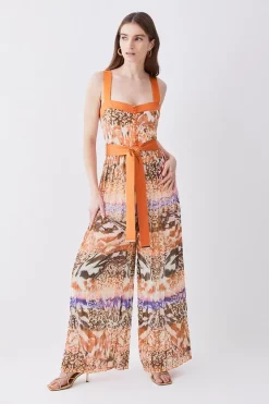 Brand new 🌟 Karen Millen Top Stitch Mixed Animal Woven Jumpsuit 🤩