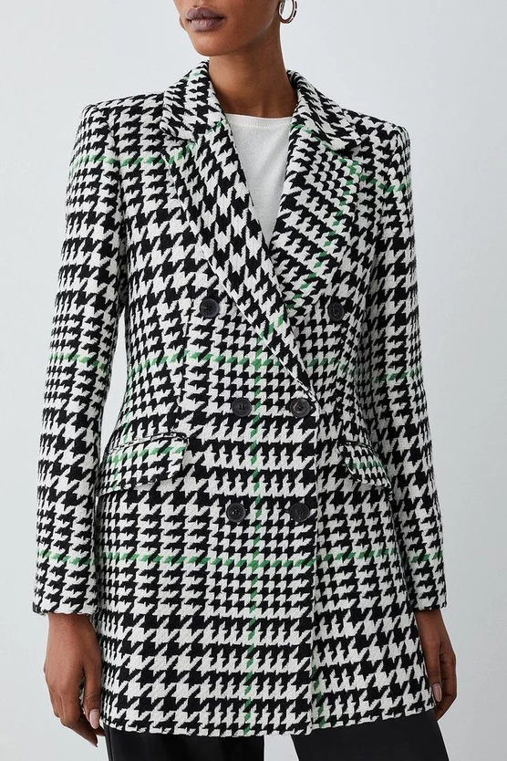 Deals 🎁 Karen Millen Italian Wool Mix Check Double Breast Short 🧥 Coat - multi 🤩 4 Deals 🎁 Karen Millen Italian Wool Mix Check Double Breast Short 🧥 Coat - multi 🤩 - Image 2